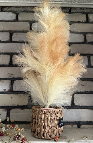 Pampas Erba Albero di Natale Finto Tessuto Cesto 24” Boho Holiday Time NUOVO con etichette - Foto 11 di 18