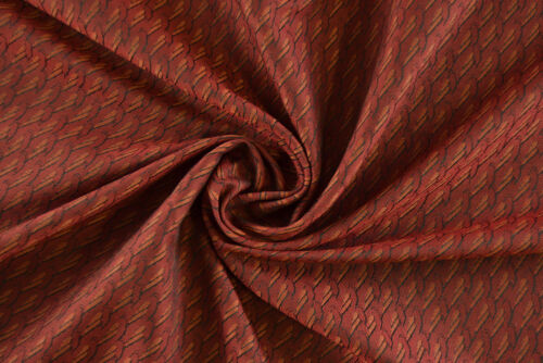 Jacquard misto lana rosso e arancione TESSUTO AL METRO STOFFA A METRAGGIO - Foto 1 di 6