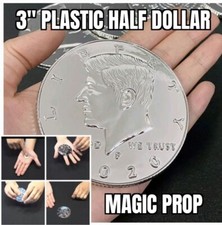 3" Plastic Jumbo Half Dollar Magic Tricks Magician Close Up Street Trick