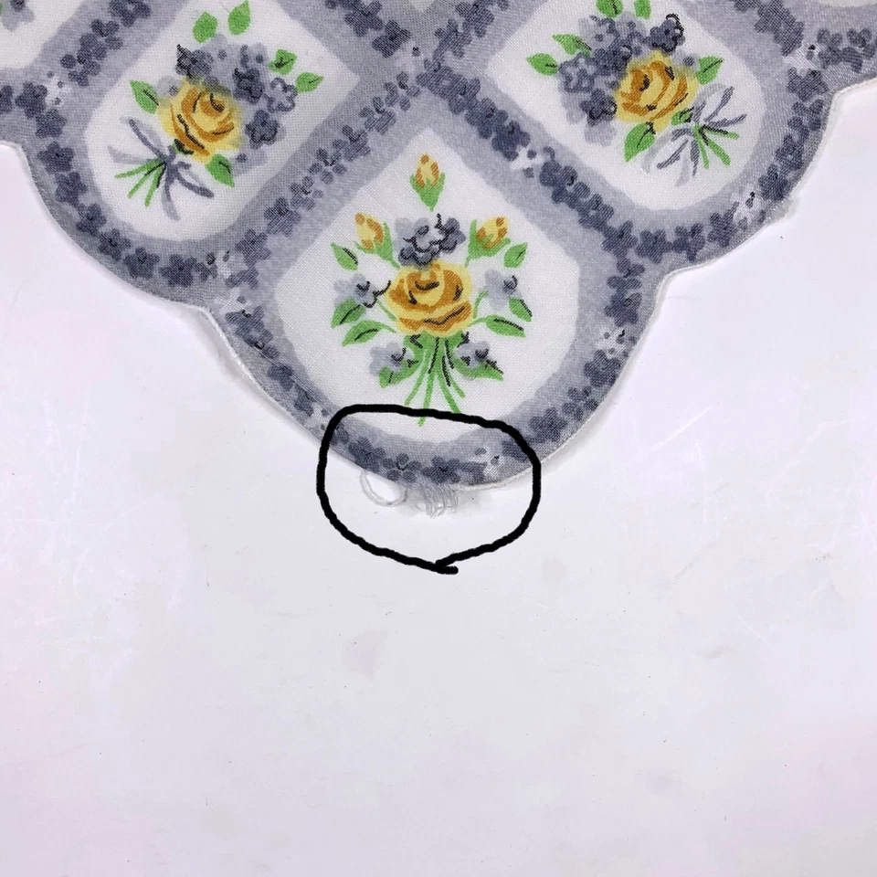 Pañuelo de Dama de honor floral gris boda casa de campo núcleo abuela vintage Foto 2 de 4