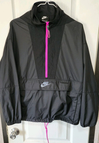 Nike Icon Clash Women's Gray Pink Jacket Windbreaker And Pouch Lightweight Sport - Picture 1 of 7