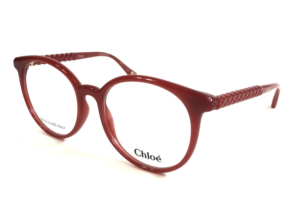 Monturas para gafas Chloe CH0006O 008 rojo pulido borde completo redondo 52-17-145 Foto 4 de 4