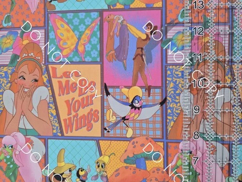 Custom 100% Cotton Woven Fabric Thumbelina Movie By The 1/4 Yard 9x56
