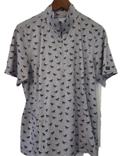 Kerrits Riding Top Equestrian AOP 1/4 Zip Short Sleeve Shirt Womens XL Vented