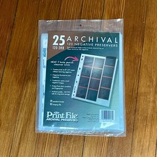 PRINT FILE 120 Medium Format Archival Negative Sleeves Pack of 25 120-3HB