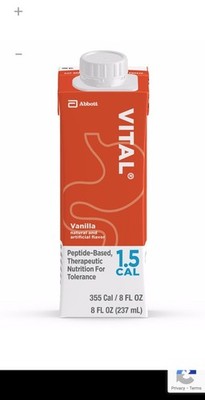 Case of 24, 8oz bottles Abbott Vital 1.5 Cal is calorically dense, nutrition. 