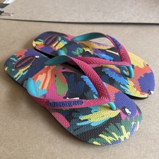 Havaianas TOP Mix Multicolored Patterned Flip Flops EU39/40: Preowned Excellent