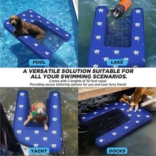 Inflatable Dock Platform with Electric Pump, Dog Boat Ramp Floating Non-Slip ...