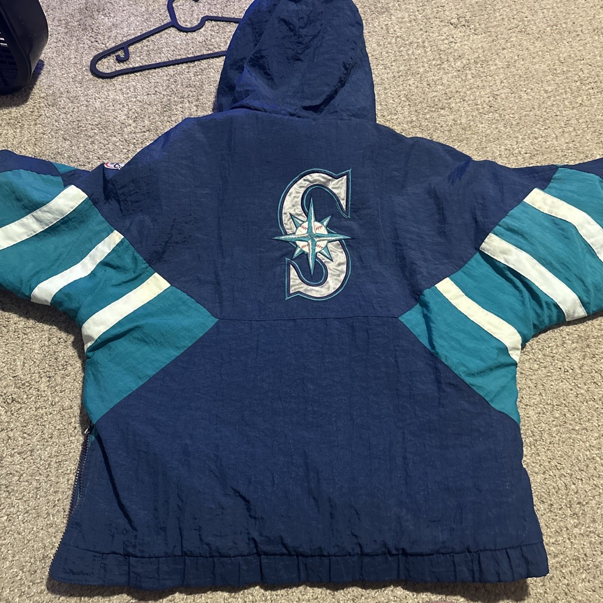 Vintage Seattle Mariners Starter 1/4 Zip Pullover Puffer Jacket