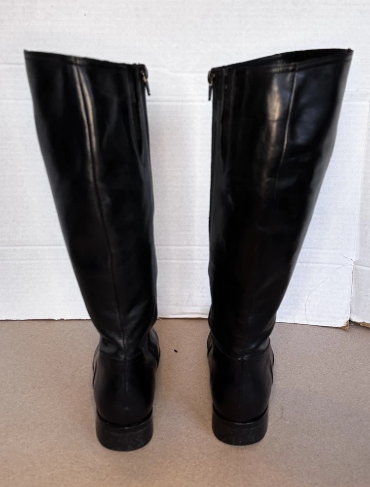 Sesto Meucci Black Leather Knee High Boots Womens Size 9 Zip Up - Made In Italy - Image 4 of 4