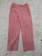 Vintage 60s Bill Atkinson Wool Red Checkered Pants 16