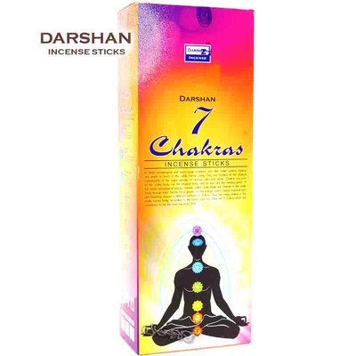 7 CHAKRAS von DARSHAN 6x 20 RäucherSTÄBCHEN BIG PACK Original Indien Incense