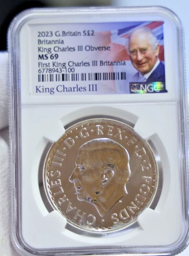 2023 S£2 GREAT BRITAIN NGC MS69 BRITANNIA KING CHARLES III