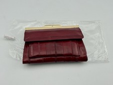 Vintage Eel-Ectric Genuine Eel Skin Leather Burgundy Red Wallet w/ Coin Purse