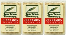 Tea Tree Therapy Toothpicks, Cinnamon, 100 Count 3-Pack 