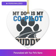 Custom Dog Ornament Personalized Heart Shaped Pet Lover Gift Christmas Tree