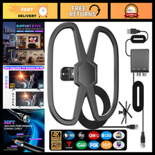 Outdoor TV Antenna 5300 Miles Range, 360  Reception, Supports 2 TVs, HD 4K 1080