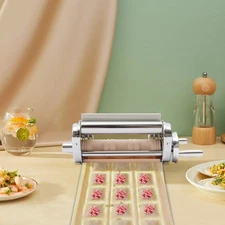 Silver Kitchen Pasta Raviol Roller Cutter Ravioli Maker Stand Mixer Attachment