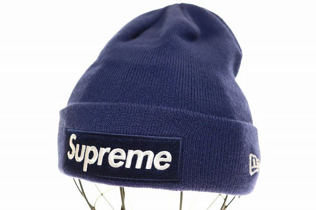 【Chapeau】CHAPEAU SUPRÊME 21AW ERA BOX LOGO BEANIE MARINE époque boîte logo bonnet tricot chapeau