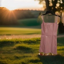 PrettyLittleThings Pink Leather Dress. Size 0 For US Sizing Measurement .