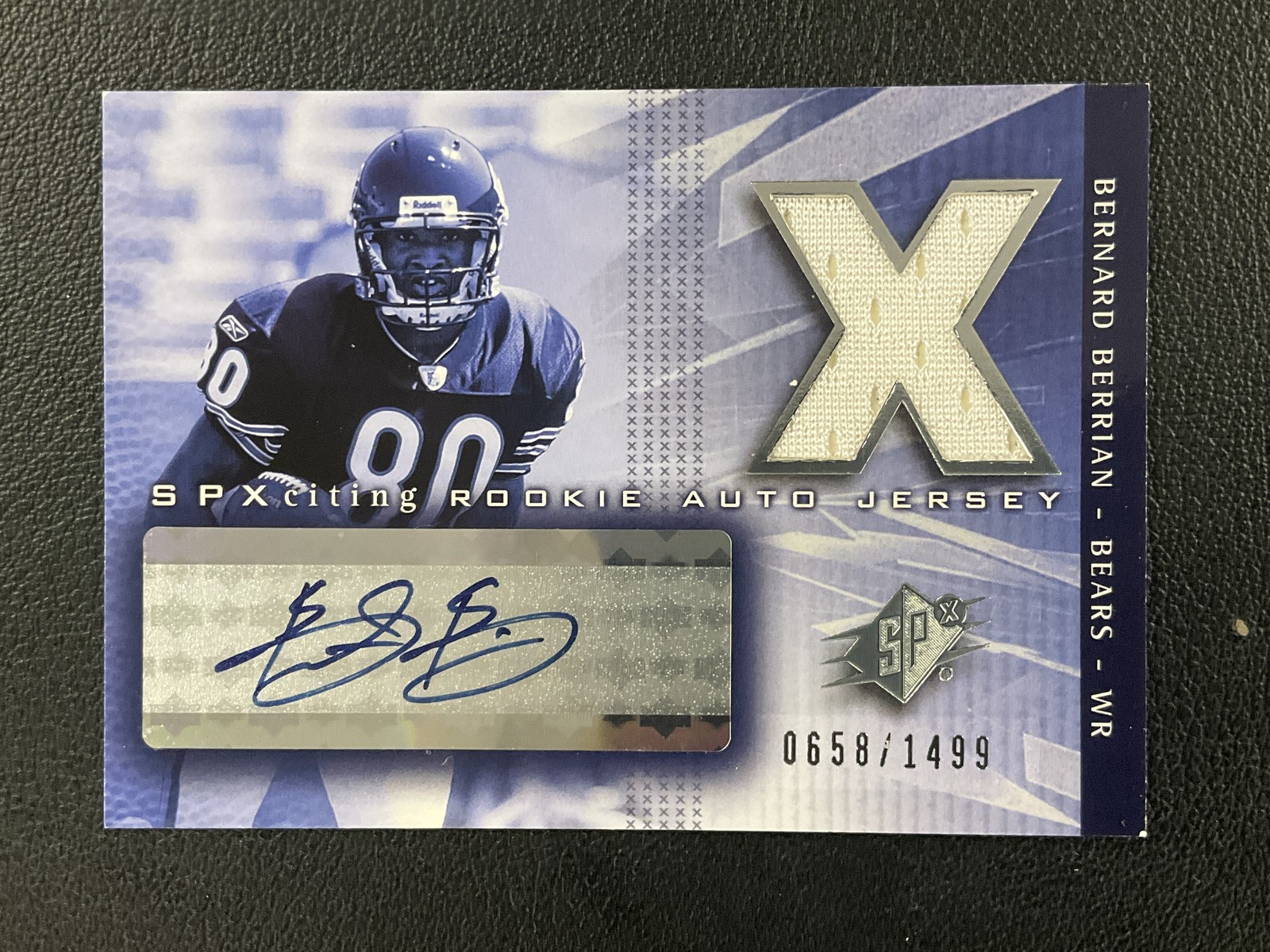 2004 SPx #203 Bernard Berrian Chicago Bears SPXciting RC AUTO PATCH /1499