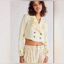 Free People Crossover Back Bennie Crop Blazer NWOT