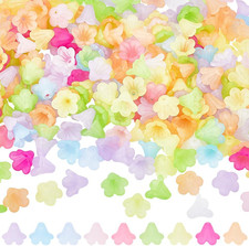 1 Box 10 Colors Acrylic Flower Bead Caps Crystal Flower Beads Bulk 5 Petal Li...