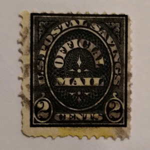 United States Official Stamp 2 Cent Black Used Uncertified Ungraded