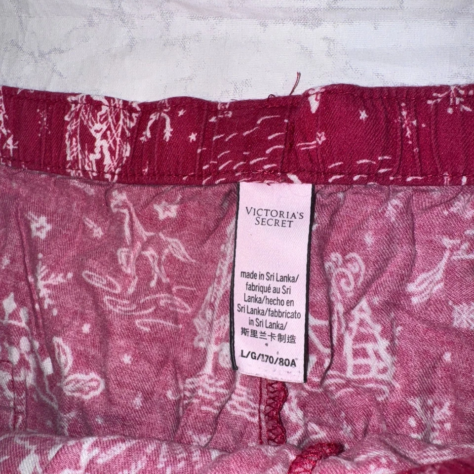 Pantalones de salón pijama de Navidad de reno rojo para mujer Victoria's Secret L Foto 2 de 4