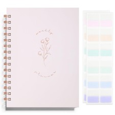 Undated Weekly and Monthly Planner Spiral Bound- 6 x 8.25 inches, C-Pink