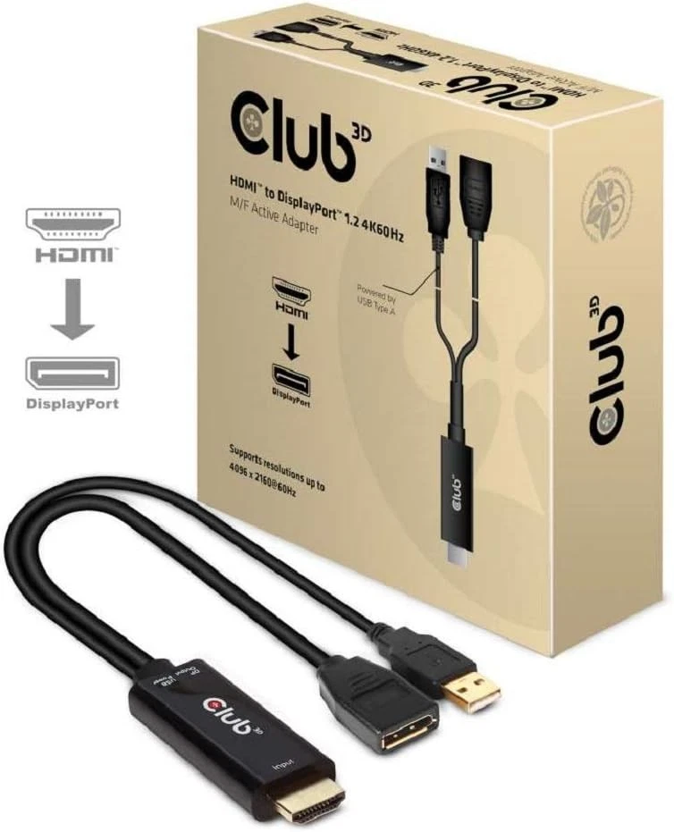 Club3D CAC-1331 - HDMI to DisplayPort 1.2 4K60Hz M/F Active Adapter - Image 2 of 4