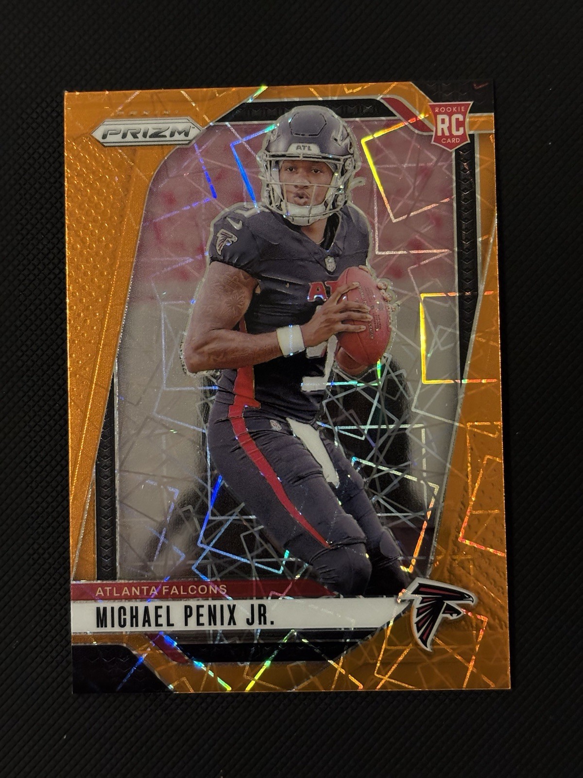 2024 Panini Prizm Michael Penix Jr. Orange Lazer Prizm #378 Atlanta Falcons RC