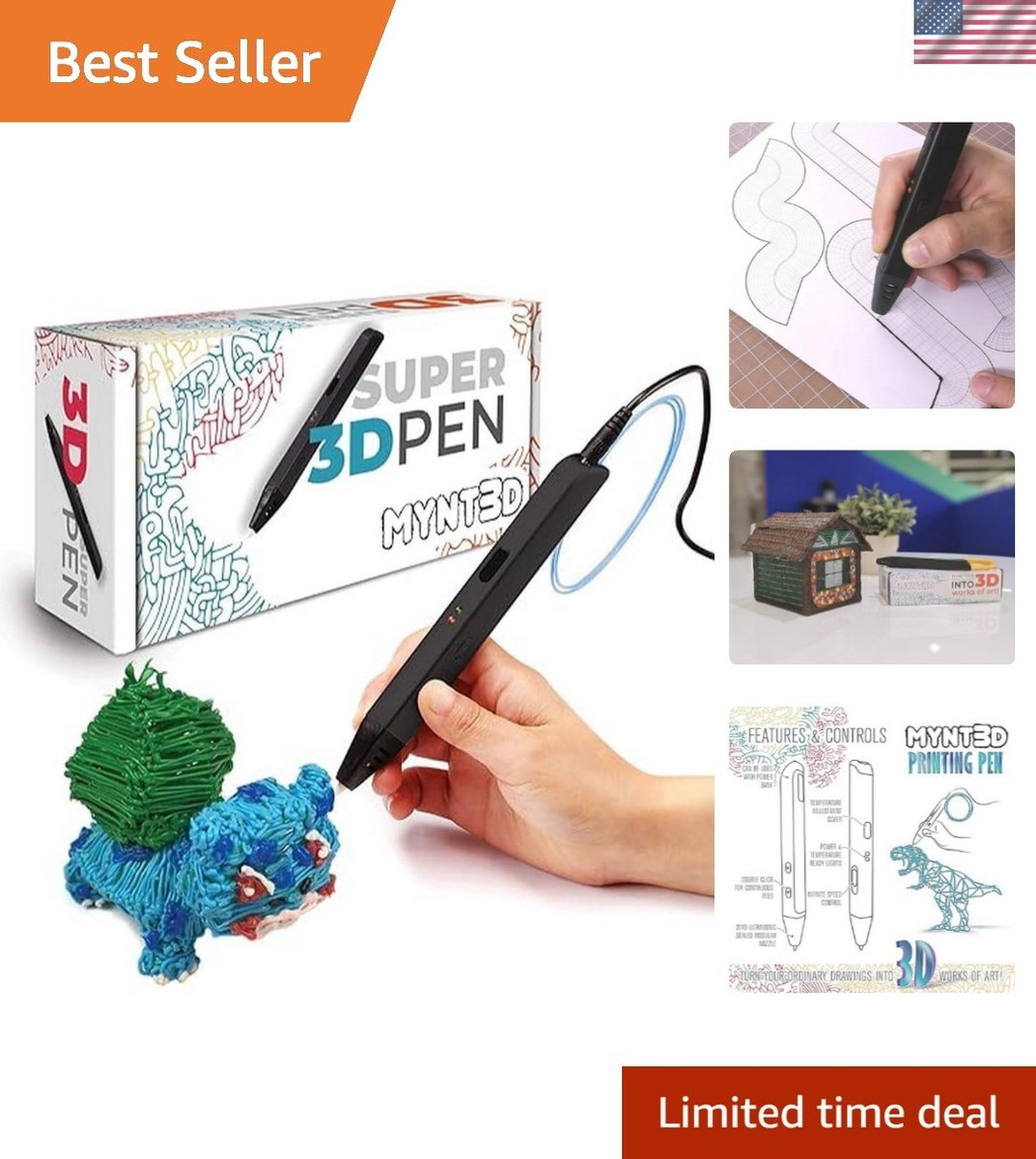 1.75mm ABS and PLA Compatible 3D Printing Pen | eBay