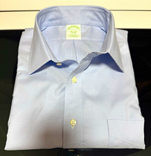 NWT Brooks Brothers Stretch Slim Blue Solid Dress Shirt 16 33