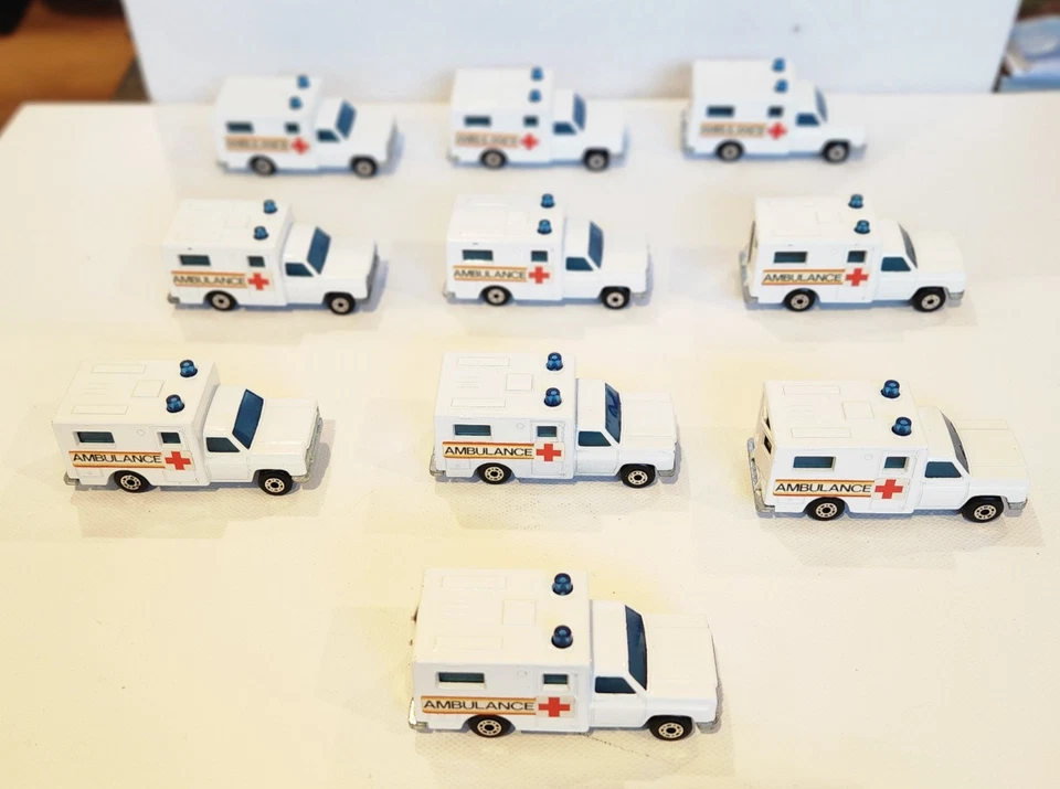 Matchbox Superfast No. 41 Lot of 10 White Ambulance Red Cross Boxed NEW 1977 - Image 4 of 4