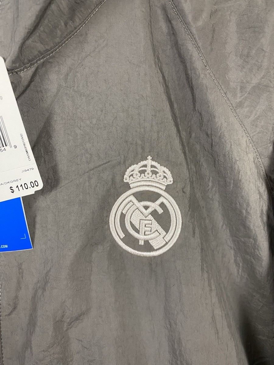 Adidas Real Madrid Jacket Originals Track Top Charcoal Grey JI9479