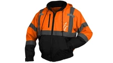 Pyramex RJ31 Series Waterproof Class 3 Fleece Bomber Safety Jacket, Hi Vis Orang