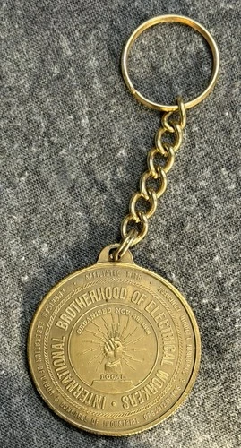 VTG IBEW Iconic Logo Key Fob Ring Keychain Ohms Law image 2