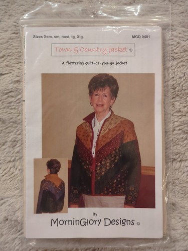 Town & Country Women’s Jacket Quilt Pattern S M L XL MorninGlory Designs Uncut