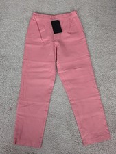 1990s Vintage Terry Lewis Classic Luxuries Leather Pants Size 12 Pink New, Lined