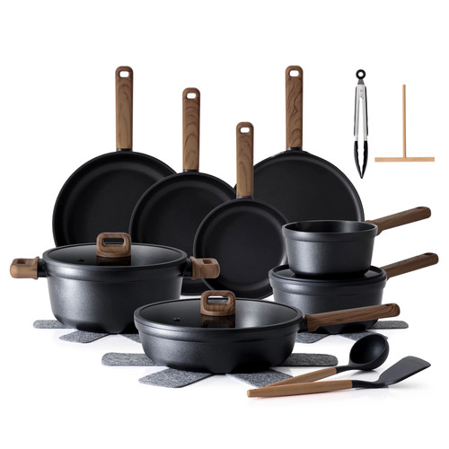SENSARTE Nonstick Pots and Pans Set, 24Pcs Healthy Non Stick Cookware Set with P