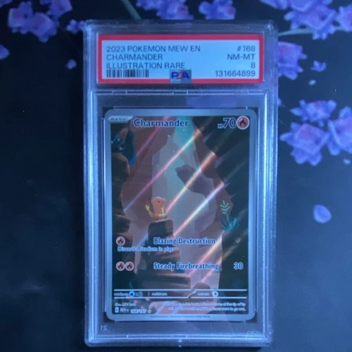 Pokémon Charmander 168/165 Scarlet & Violet 151 Illustration Rare Holo PSA 8