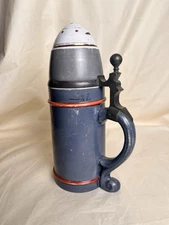 Antique German Regimental Military Artillery Shell (Ceramic) Stein w/ Lithopane