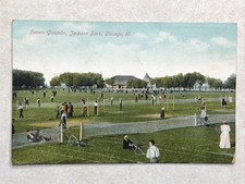N2390 Vintage Postcard Tennis Grounds Jackson Park Chicago Illinois IL