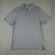 Vineyard Vines Polo Shirt Mens Medium Blue Striped Edgartown Golf Short Sleeve