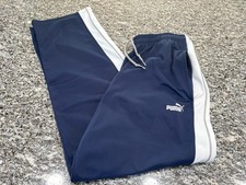 Puma Contrast Tricot CL Men's Bottoms Drawstring Stretch Cuffed Blue Pants Sz M