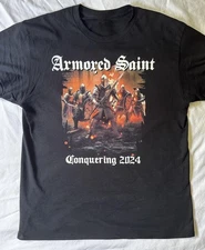 Vtg Armored Saint Band Conquering 2024 Heavy Cotton Black All Size T Shirt TU524