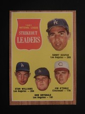 1962 Topps Baseball Card #60 N.L. Strike Out Leaders (EX/EX+)