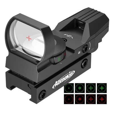 AOMEKIE 1X Red Green Dot Rifle Scope Reflex Sight Tactical with 20/22mm Mount Rail