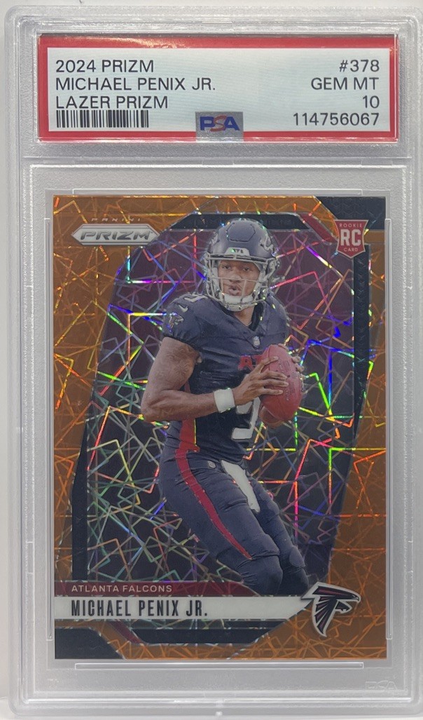 2024 Panini Lazer Prizm #378 Michael Penix Jr RC Rookie Falcons PSA 10 GEM MINT